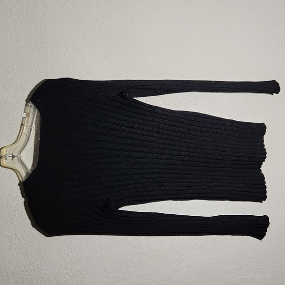 J Crew Womens Sweater Size M Ribbed Black Marino Wool Blend - Picture 3 of 7